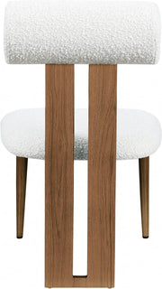 Dario Boucle Fabric Upholstered Dining Chair in Cream, Set of 2 - 916Cream-C