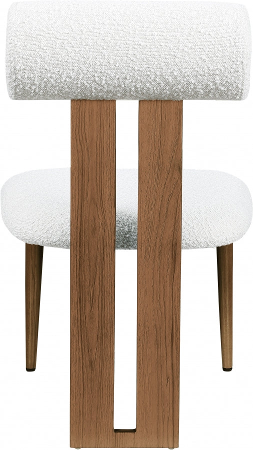 Dario Boucle Fabric Upholstered Dining Chair in Cream, Set of 2 - 916Cream-C