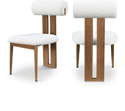 Dario Boucle Fabric Upholstered Dining Chair in Cream, Set of 2 - 916Cream-C