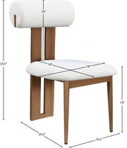 Dario Boucle Fabric Upholstered Dining Chair in Cream, Set of 2 - 916Cream-C