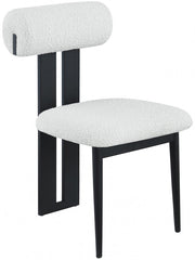 Dario Boucle Fabric Upholstered Dining Chair in Cream, Set of 2 - 921Cream-C