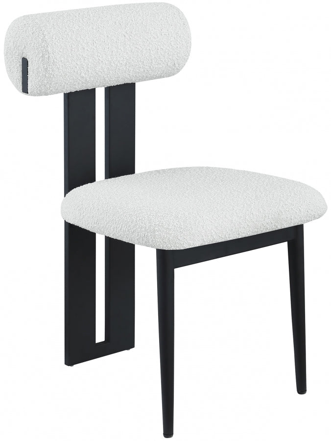 Dario Boucle Fabric Upholstered Dining Chair in Cream, Set of 2 - 921Cream-C