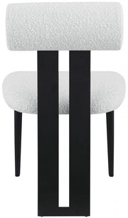 Dario Boucle Fabric Upholstered Dining Chair in Cream, Set of 2 - 921Cream-C