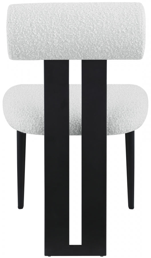 Dario Boucle Fabric Upholstered Dining Chair in Cream, Set of 2 - 921Cream-C