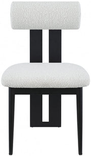 Dario Boucle Fabric Upholstered Dining Chair in Cream, Set of 2 - 921Cream-C