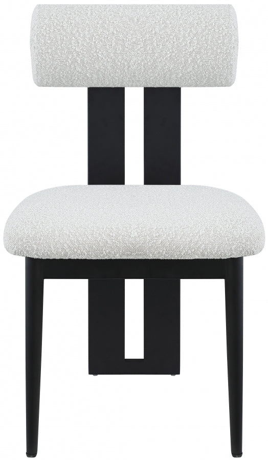 Dario Boucle Fabric Upholstered Dining Chair in Cream, Set of 2 - 921Cream-C