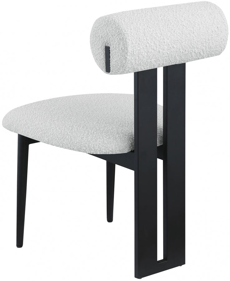 Dario Boucle Fabric Upholstered Dining Chair in Cream, Set of 2 - 921Cream-C