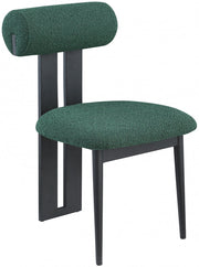 Dario Boucle Fabric Upholstered Dining Chair in Green, Set of 2 - 921Green-C