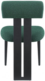 Dario Boucle Fabric Upholstered Dining Chair in Green, Set of 2 - 921Green-C