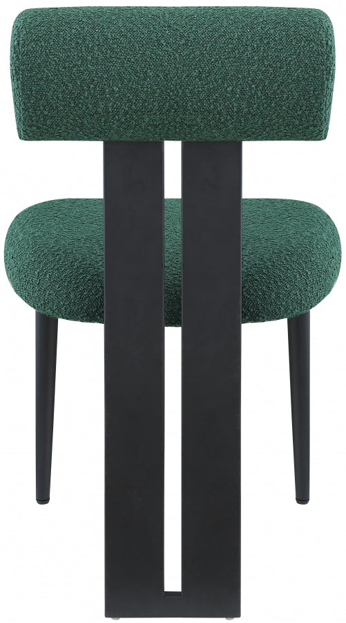 Dario Boucle Fabric Upholstered Dining Chair in Green, Set of 2 - 921Green-C
