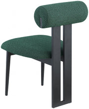 Dario Boucle Fabric Upholstered Dining Chair in Green, Set of 2 - 921Green-C