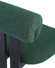 Dario Boucle Fabric Upholstered Dining Chair in Green, Set of 2 - 921Green-C