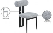 Dario Boucle Fabric Upholstered Dining Chair in Grey, Set of 2 - 921Grey-C