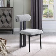 Dario Boucle Fabric Upholstered Dining Chair in Grey, Set of 2 - 921Grey-C