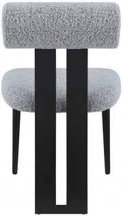 Dario Boucle Fabric Upholstered Dining Chair in Grey, Set of 2 - 921Grey-C