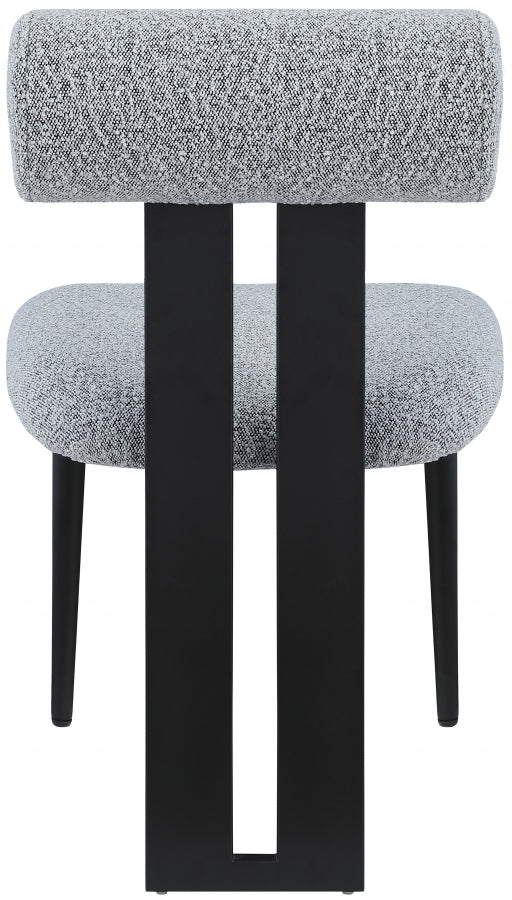 Dario Boucle Fabric Upholstered Dining Chair in Grey, Set of 2 - 921Grey-C