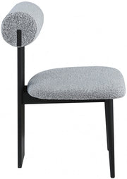Dario Boucle Fabric Upholstered Dining Chair in Grey, Set of 2 - 921Grey-C