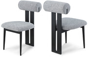 Dario Boucle Fabric Upholstered Dining Chair in Grey, Set of 2 - 921Grey-C