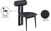 Dario Vegan Leather Upholstered Dining Chair in Black, Set of 2 - 922Black-C