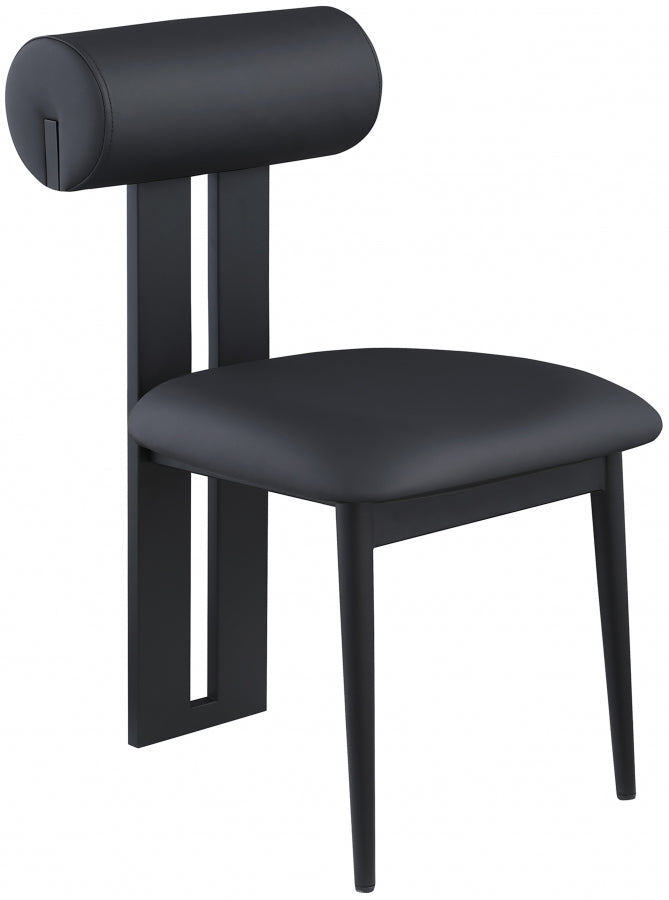 Dario Vegan Leather Upholstered Dining Chair in Black, Set of 2 - 922Black-C