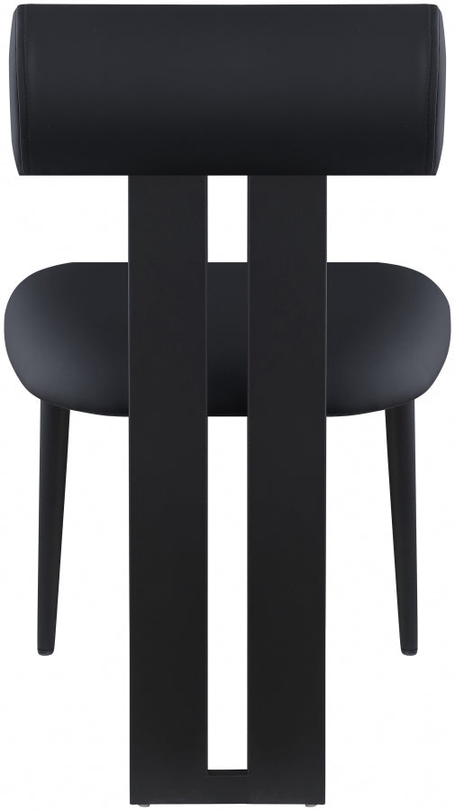 Dario Vegan Leather Upholstered Dining Chair in Black, Set of 2 - 922Black-C