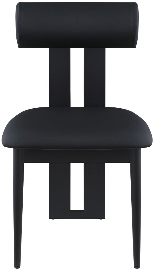 Dario Vegan Leather Upholstered Dining Chair in Black, Set of 2 - 922Black-C