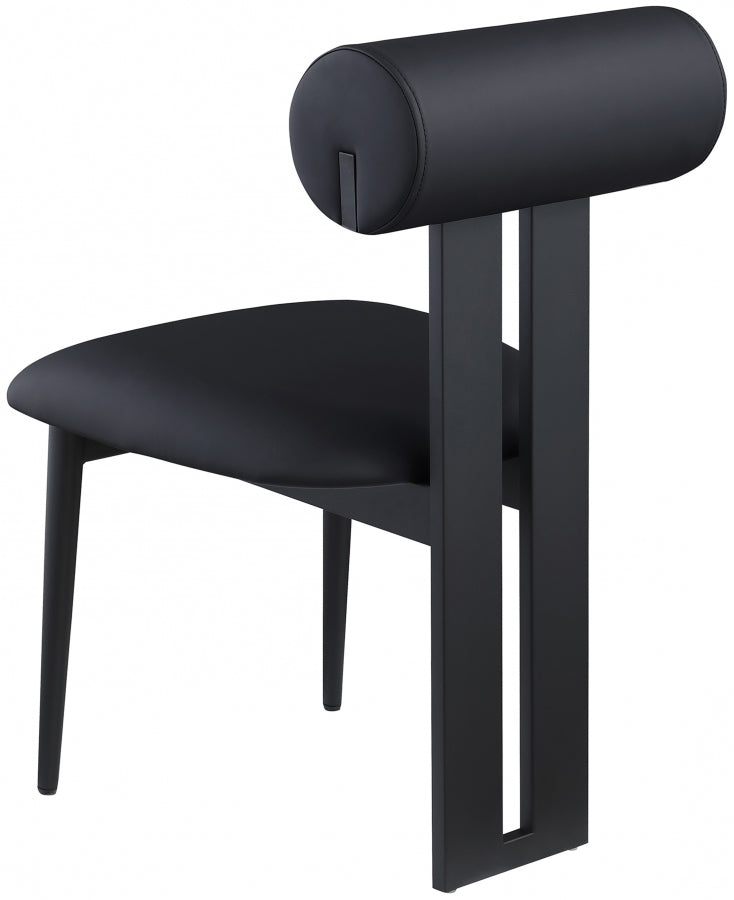 Dario Vegan Leather Upholstered Dining Chair in Black, Set of 2 - 922Black-C