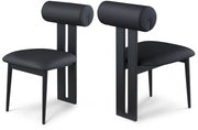 Dario Vegan Leather Upholstered Dining Chair in Black, Set of 2 - 922Black-C