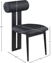Dario Vegan Leather Upholstered Dining Chair in Black, Set of 2 - 922Black-C