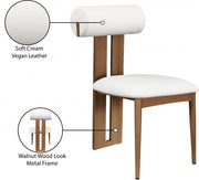 Dario Vegan Leather Upholstered Dining Chair in Cream, Set of 2 - 917Cream-C