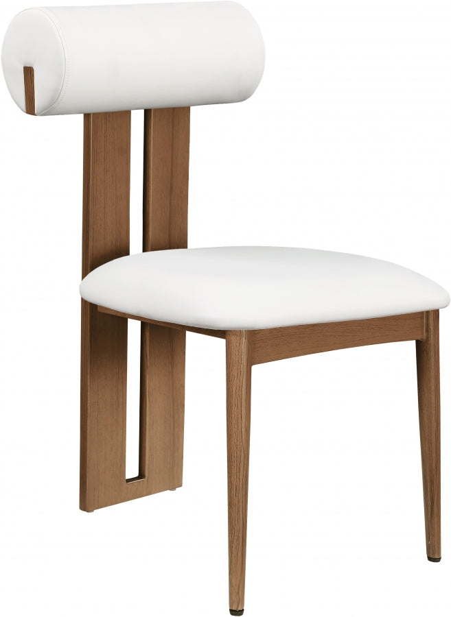 Dario Vegan Leather Upholstered Dining Chair in Cream, Set of 2 - 917Cream-C