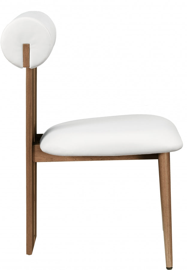 Dario Vegan Leather Upholstered Dining Chair in Cream, Set of 2 - 917Cream-C