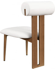 Dario Vegan Leather Upholstered Dining Chair in Cream, Set of 2 - 917Cream-C