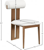 Dario Vegan Leather Upholstered Dining Chair in Cream, Set of 2 - 917Cream-C