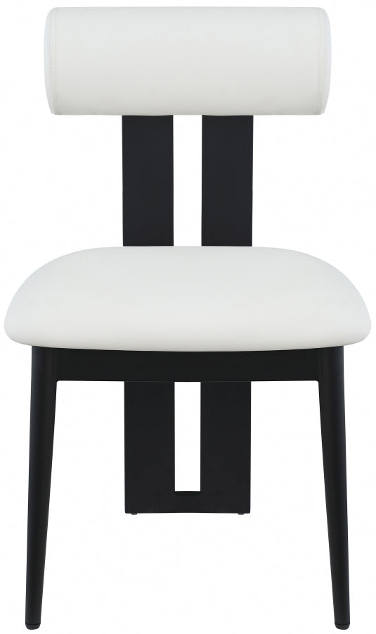 Dario Vegan Leather Upholstered Dining Chair in Cream, Set of 2 - 922Cream-C