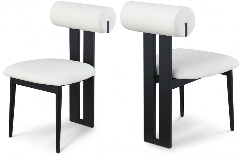 Dario Vegan Leather Upholstered Dining Chair in Cream, Set of 2 - 922Cream-C