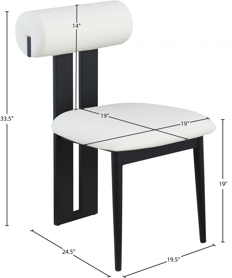 Dario Vegan Leather Upholstered Dining Chair in Cream, Set of 2 - 922Cream-C