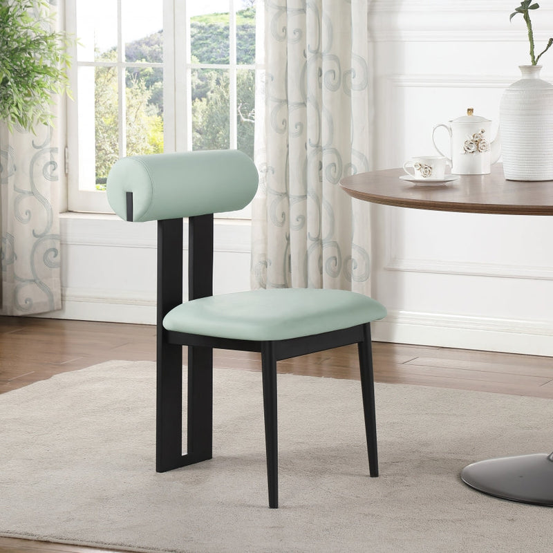 Dario Vegan Leather Upholstered Dining Chair in Green, Set of 2 - 922Mint-C