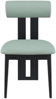 Dario Vegan Leather Upholstered Dining Chair in Green, Set of 2 - 922Mint-C