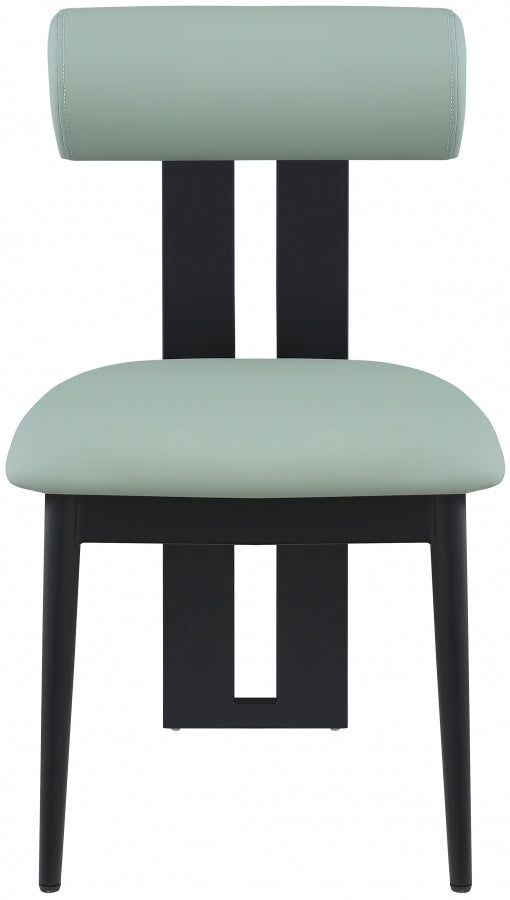 Dario Vegan Leather Upholstered Dining Chair in Green, Set of 2 - 922Mint-C