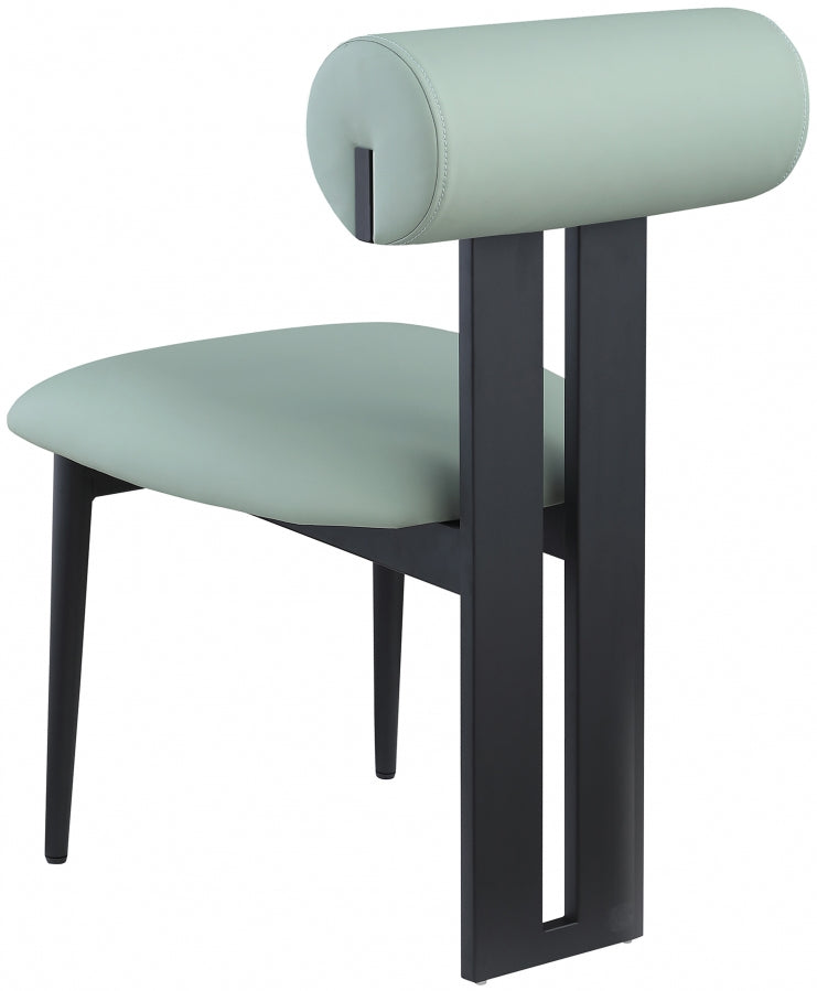 Dario Vegan Leather Upholstered Dining Chair in Green, Set of 2 - 922Mint-C