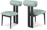 Dario Vegan Leather Upholstered Dining Chair in Green, Set of 2 - 922Mint-C