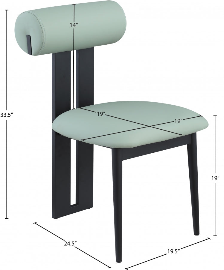 Dario Vegan Leather Upholstered Dining Chair in Green, Set of 2 - 922Mint-C