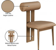 Dario Vegan Leather Upholstered Dining Chair in Natural, Set of 2 - 917Tan-C
