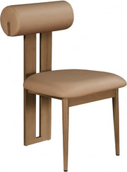 Dario Vegan Leather Upholstered Dining Chair in Natural, Set of 2 - 917Tan-C