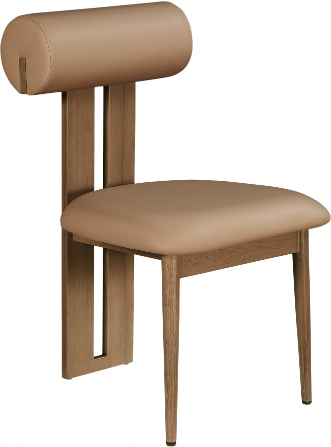 Dario Vegan Leather Upholstered Dining Chair in Natural, Set of 2 - 917Tan-C