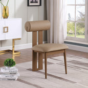 Dario Vegan Leather Upholstered Dining Chair in Natural, Set of 2 - 917Tan-C