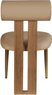 Dario Vegan Leather Upholstered Dining Chair in Natural, Set of 2 - 917Tan-C