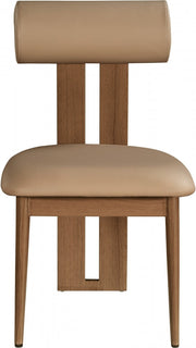 Dario Vegan Leather Upholstered Dining Chair in Natural, Set of 2 - 917Tan-C