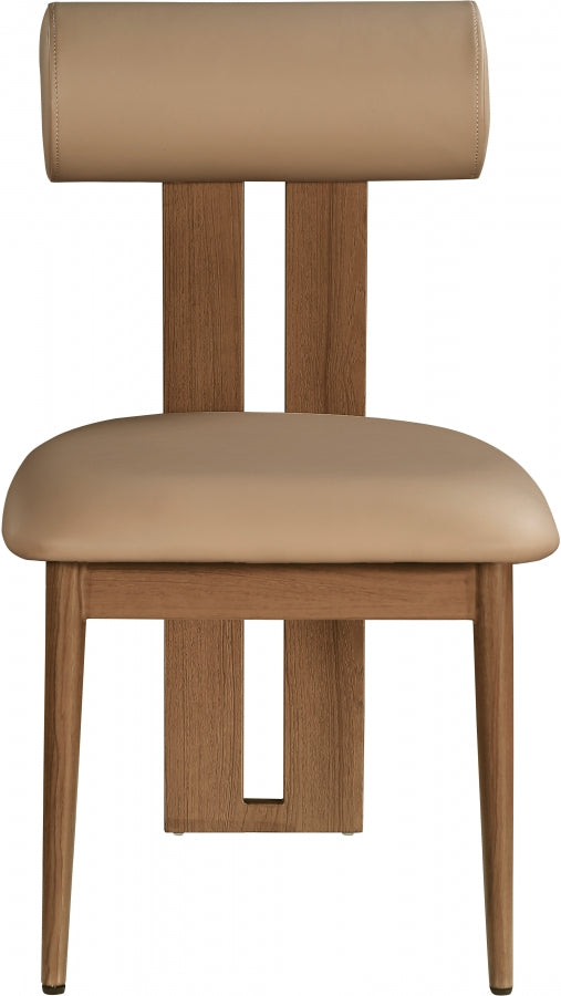 Dario Vegan Leather Upholstered Dining Chair in Natural, Set of 2 - 917Tan-C